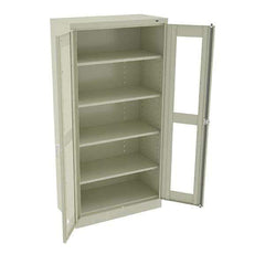 Tennsco - 5 Shelf Visible Storage Cabinet - Steel, 36" Wide x 18" Deep x 72" High, Champagne/Putty - Apex Tool & Supply
