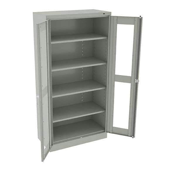 Tennsco - 5 Shelf Visible Storage Cabinet - Steel, 36" Wide x 18" Deep x 72" High, Light Gray - Apex Tool & Supply
