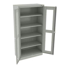 Tennsco - 5 Shelf Visible Storage Cabinet - Steel, 36" Wide x 18" Deep x 72" High, Light Gray - Apex Tool & Supply