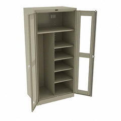 Tennsco - 6 Shelf Combination Storage Cabinet - Steel, 36" Wide x 24" Deep x 78" High, Sand - Apex Tool & Supply