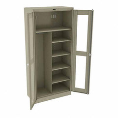 Tennsco - 6 Shelf Combination Storage Cabinet - Steel, 36" Wide x 18" Deep x 78" High, Sand - Apex Tool & Supply