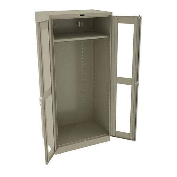 Tennsco - 2 Shelf Wardrobe Storage Cabinet - Steel, 36" Wide x 24" Deep x 78" High, Sand - Apex Tool & Supply