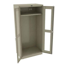 Tennsco - 2 Shelf Wardrobe Storage Cabinet - Steel, 36" Wide x 24" Deep x 78" High, Sand - Apex Tool & Supply