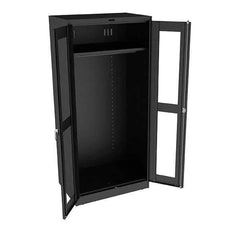 Tennsco - 2 Shelf Wardrobe Storage Cabinet - Steel, 36" Wide x 24" Deep x 78" High, Black - Apex Tool & Supply