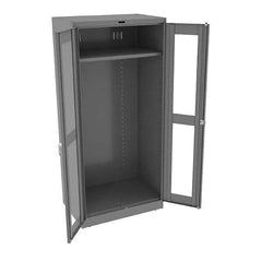 Tennsco - 2 Shelf Wardrobe Storage Cabinet - Steel, 36" Wide x 24" Deep x 78" High, Medium Gray - Apex Tool & Supply