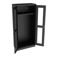 Tennsco - 2 Shelf Wardrobe Storage Cabinet - Steel, 36" Wide x 18" Deep x 78" High, Black - Apex Tool & Supply