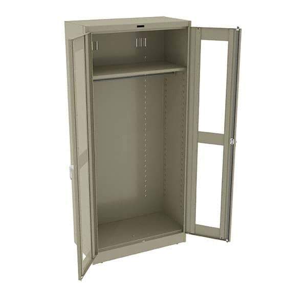 Tennsco - 2 Shelf Wardrobe Storage Cabinet - Steel, 36" Wide x 18" Deep x 78" High, Sand - Apex Tool & Supply