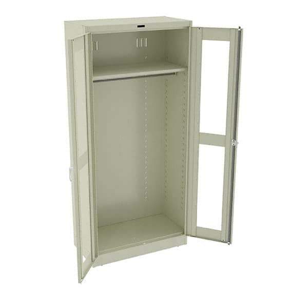 Tennsco - 2 Shelf Wardrobe Storage Cabinet - Steel, 36" Wide x 18" Deep x 78" High, Champagne/Putty - Apex Tool & Supply
