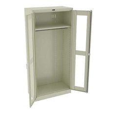 Tennsco - 2 Shelf Wardrobe Storage Cabinet - Steel, 36" Wide x 18" Deep x 78" High, Champagne/Putty - Apex Tool & Supply
