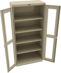 Tennsco - 5 Shelf Visible Storage Cabinet - Steel, 36" Wide x 18" Deep x 78" High, Sand - Apex Tool & Supply