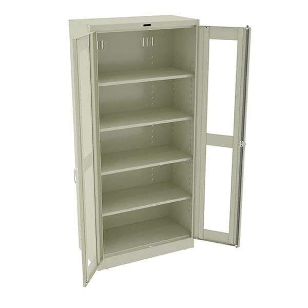 Tennsco - 5 Shelf Visible Storage Cabinet - Steel, 36" Wide x 18" Deep x 78" High, Champagne/Putty - Apex Tool & Supply