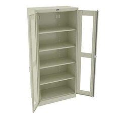 Tennsco - 5 Shelf Visible Storage Cabinet - Steel, 36" Wide x 18" Deep x 78" High, Champagne/Putty - Apex Tool & Supply
