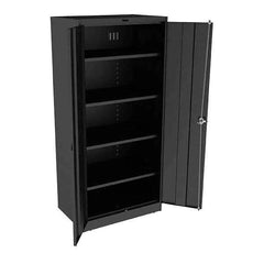 Tennsco - 5 Shelf Locking Storage Cabinet - Steel, 36" Wide x 24" Deep x 78" High, Black - Apex Tool & Supply