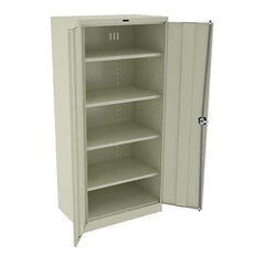 Tennsco - 5 Shelf Locking Storage Cabinet - Steel, 36" Wide x 24" Deep x 78" High, Champagne/Putty - Apex Tool & Supply