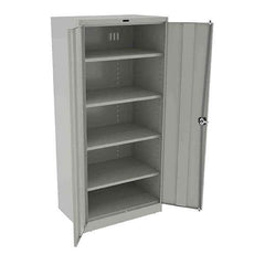 Tennsco - 5 Shelf Locking Storage Cabinet - Steel, 36" Wide x 24" Deep x 78" High, Light Gray - Apex Tool & Supply