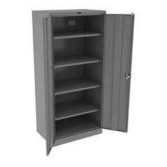 Tennsco - 5 Shelf Locking Storage Cabinet - Steel, 36" Wide x 24" Deep x 78" High, Medium Gray - Apex Tool & Supply