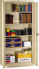Tennsco - 5 Shelf Locking Storage Cabinet - Steel, 36" Wide x 24" Deep x 72" High, Sand - Apex Tool & Supply