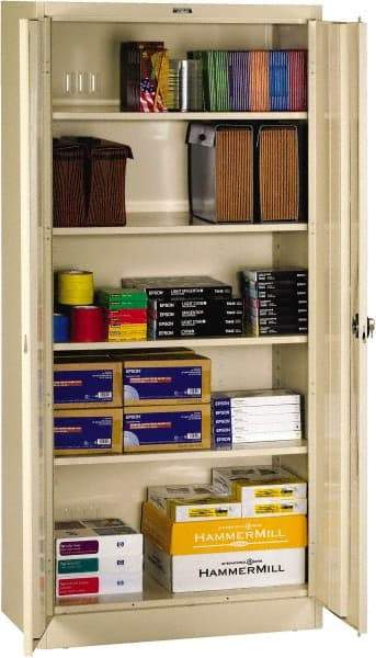 Tennsco - 5 Shelf Locking Storage Cabinet - Steel, 36" Wide x 18" Deep x 78" High, Black - Apex Tool & Supply