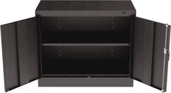 Tennsco - 2 Shelf Locking Storage Cabinet - Steel, 36" Wide x 18" Deep x 30" High, Black - Apex Tool & Supply