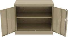 Tennsco - 2 Shelf Locking Storage Cabinet - Steel, 36" Wide x 18" Deep x 30" High, Sand - Apex Tool & Supply