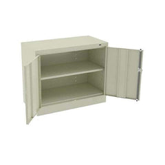 Tennsco - 2 Shelf Locking Storage Cabinet - Steel, 36" Wide x 18" Deep x 30" High, Champagne/Putty - Apex Tool & Supply