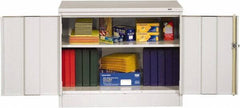 Tennsco - 2 Shelf Locking Storage Cabinet - Steel, 36" Wide x 18" Deep x 30" High, Medium Gray - Apex Tool & Supply