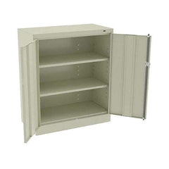 Tennsco - 3 Shelf Locking Storage Cabinet - Steel, 36" Wide x 18" Deep x 42" High, Champagne/Putty - Apex Tool & Supply