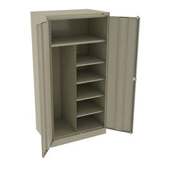 Tennsco - 6 Shelf Combination Storage Cabinet - Steel, 36" Wide x 24" Deep x 72" High, Sand - Apex Tool & Supply