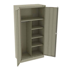 Tennsco - 6 Shelf Combination Storage Cabinet - Steel, 36" Wide x 18" Deep x 72" High, Sand - Apex Tool & Supply