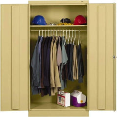 Tennsco - 2 Shelf Wardrobe Storage Cabinet - Steel, 36" Wide x 18" Deep x 72" High, Light Gray - Apex Tool & Supply