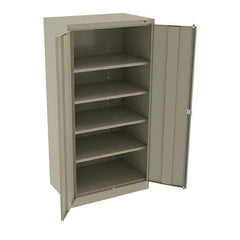Tennsco - 5 Shelf Locking Storage Cabinet - Steel, 36" Wide x 24" Deep x 72" High, Sand - Apex Tool & Supply