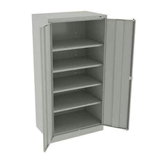 Tennsco - 5 Shelf Locking Storage Cabinet - Steel, 36" Wide x 24" Deep x 72" High, Light Gray - Apex Tool & Supply