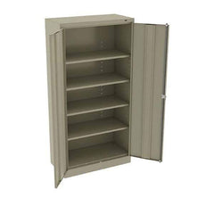 Tennsco - 5 Shelf Locking Storage Cabinet - Steel, 36" Wide x 18" Deep x 72" High, Sand - Apex Tool & Supply