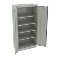 Tennsco - 5 Shelf Locking Storage Cabinet - Steel, 36" Wide x 18" Deep x 72" High, Light Gray - Apex Tool & Supply