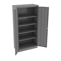 Tennsco - 5 Shelf Locking Storage Cabinet - Steel, 36" Wide x 18" Deep x 72" High, Medium Gray - Apex Tool & Supply