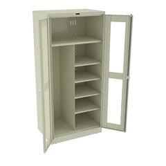 Tennsco - 6 Shelf Combination Storage Cabinet - Steel, 36" Wide x 24" Deep x 78" High, Champagne/Putty - Apex Tool & Supply