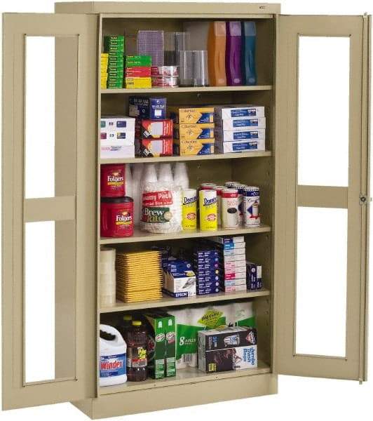 Tennsco - 5 Shelf Visible Storage Cabinet - Steel, 36" Wide x 18" Deep x 72" High, Medium Gray - Apex Tool & Supply