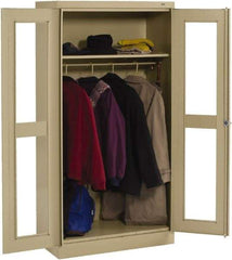 Tennsco - 2 Shelf Wardrobe Storage Cabinet - Steel, 36" Wide x 18" Deep x 72" High, Light Gray - Apex Tool & Supply