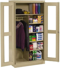 Tennsco - 6 Shelf Combination Storage Cabinet - Steel, 36" Wide x 18" Deep x 72" High, Medium Gray - Apex Tool & Supply