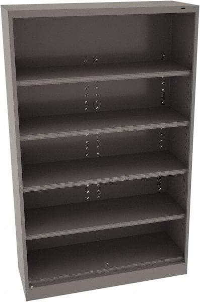 Tennsco - 5 Shelf, 400 Lb. Capacity, Closed Shelving Storage Cabinets and Lockers - 48 Inch Wide x 18 Inch Deep x 78 Inch High, Medium Gray - Apex Tool & Supply