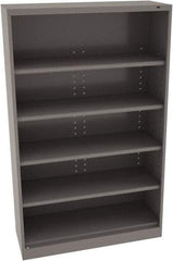 Tennsco - 5 Shelf, 400 Lb. Capacity, Closed Shelving Storage Cabinets and Lockers - 48 Inch Wide x 18 Inch Deep x 78 Inch High, Medium Gray - Apex Tool & Supply