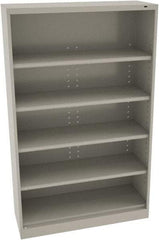 Tennsco - 5 Shelf, 400 Lb. Capacity, Closed Shelving Storage Cabinets and Lockers - 48 Inch Wide x 18 Inch Deep x 78 Inch High, Light Gray - Apex Tool & Supply