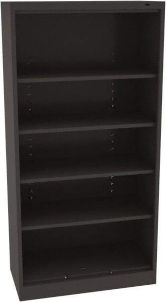 Tennsco - 5 Shelf, 200 Lb. Capacity, Closed Shelving Storage Cabinets and Lockers - 36 Inch Wide x 24 Inch Deep x 72 Inch High, Black - Apex Tool & Supply