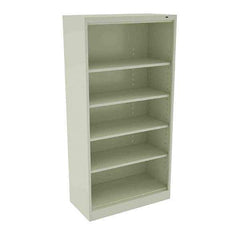 Tennsco - 5 Shelf, 200 Lb. Capacity, Closed Shelving Storage Cabinets and Lockers - 36 Inch Wide x 24 Inch Deep x 72 Inch High, Champagne and Putty - Apex Tool & Supply