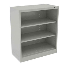 Tennsco - 3 Shelf, 200 Lb. Capacity, Closed Shelving Storage Cabinets and Lockers - 36 Inch Wide x 24 Inch Deep x 42 Inch High, Light Gray - Apex Tool & Supply