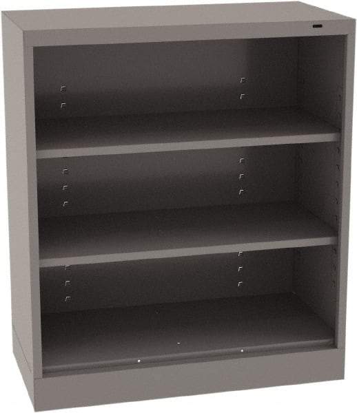 Tennsco - 3 Shelf, 200 Lb. Capacity, Closed Shelving Storage Cabinets and Lockers - 36 Inch Wide x 24 Inch Deep x 42 Inch High, Medium Gray - Apex Tool & Supply