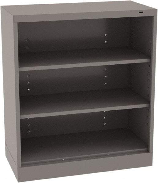 Tennsco - 3 Shelf, 150 Lb. Capacity, Closed Shelving Storage Cabinets and Lockers - 36 Inch Wide x 18 Inch Deep x 42 Inch High, Medium Gray - Apex Tool & Supply
