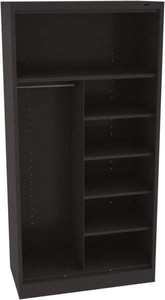 Tennsco - 6 Shelf, 150 Lb. Capacity, Closed Shelving Storage Cabinets and Lockers - 36 Inch Wide x 18 Inch Deep x 72 Inch High, Black - Apex Tool & Supply