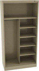 Tennsco - 5 Shelf, 150 Lb. Capacity, Closed Shelving Storage Cabinets and Lockers - 36 Inch Wide x 18 Inch Deep x 72 Inch High, Sand - Apex Tool & Supply