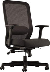 Basyx - 43" High Executive Chair - 25" Wide x 26-3/4" Deep, 100% Polyester Seat, Black - Apex Tool & Supply